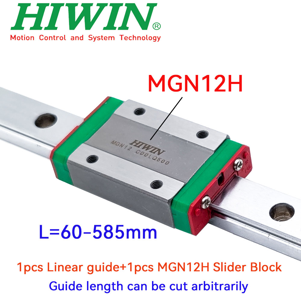 Linear Rail Mgn12H Set - HIWIN Original Echte MGN12 Miniatur-Linearführungsschiene L=60-585mm