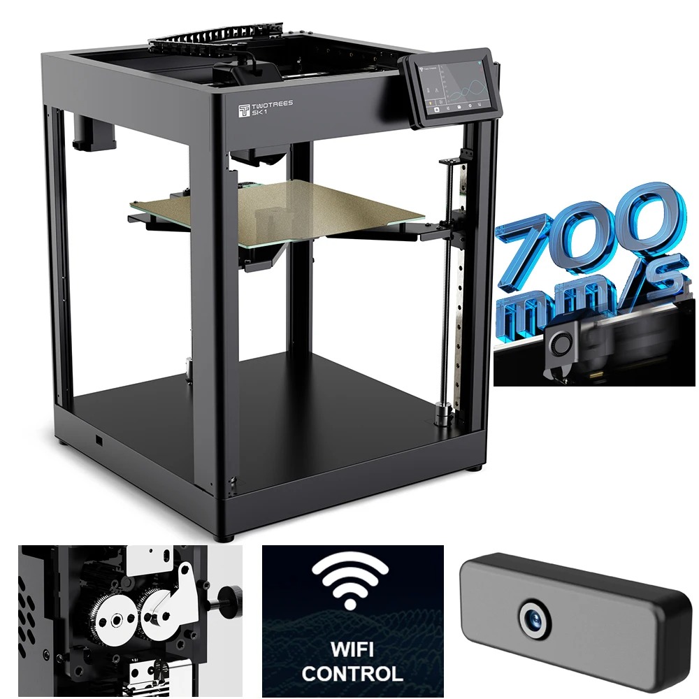 Corexy 3D Printer Kit - Twotrees SK1 Hochgeschwindigkeits-3D-Drucker mit Direkter Extrusion,